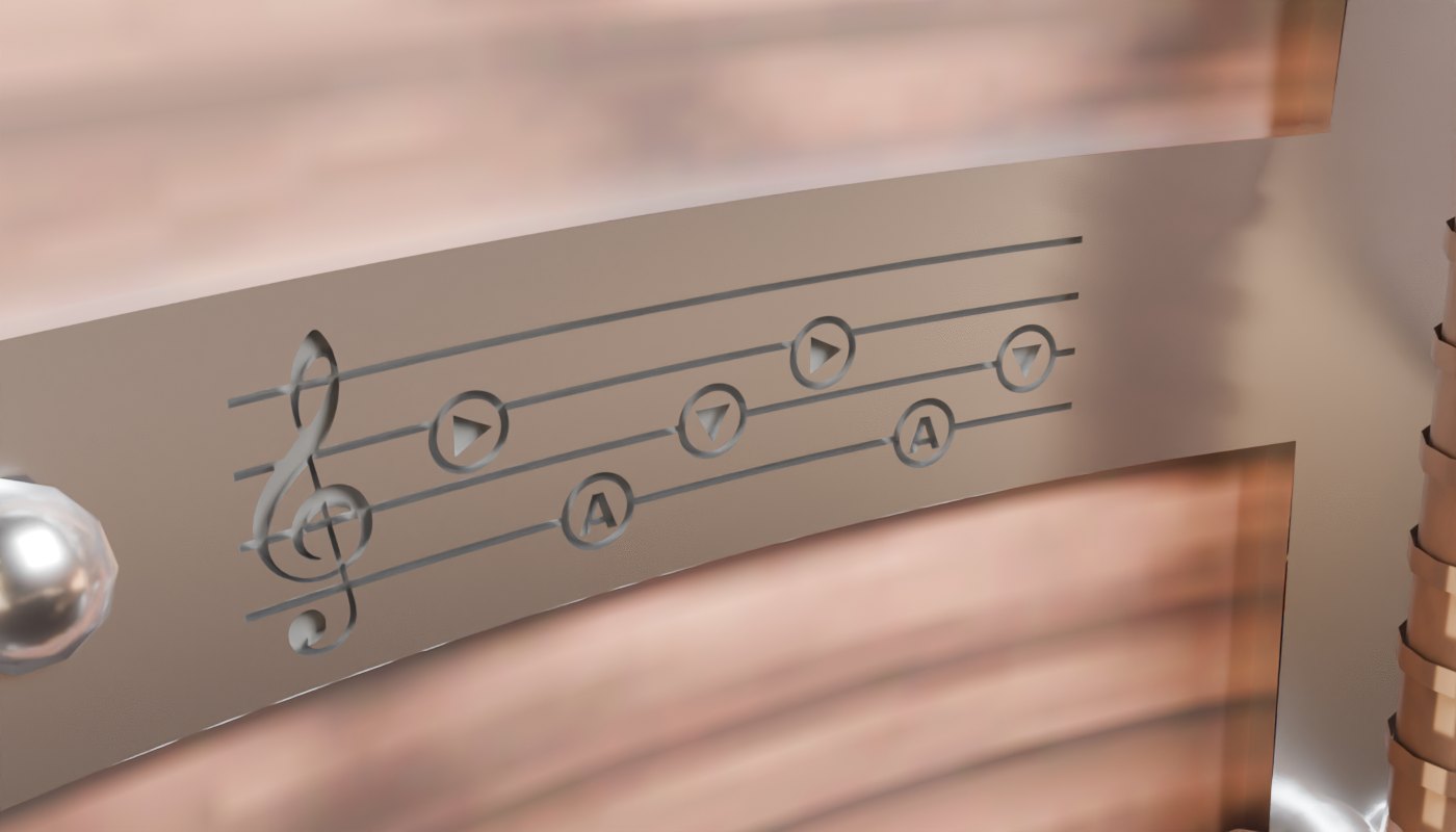 Song of Time engraved in the shield's metal band